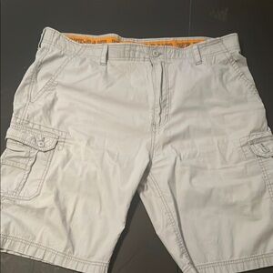 Gray Cargo Shorts with Relaxed Fit and Belt Loops